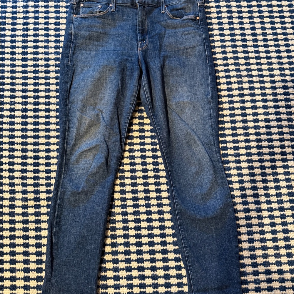Mother The Looker Frayed Hem Skinny Jeans